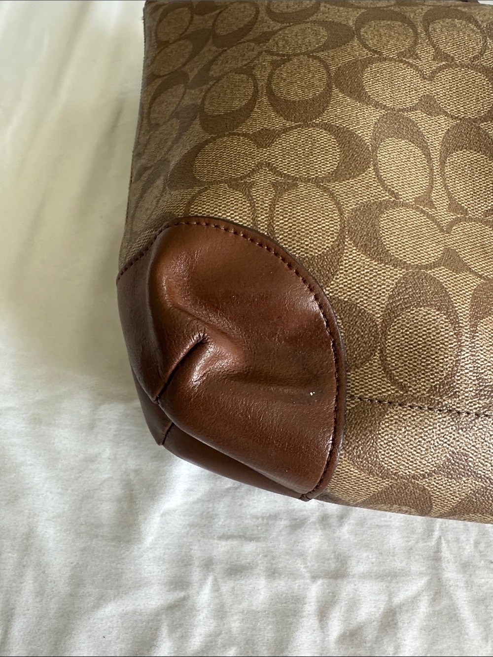 Coach Signature Canvas Tote in Brown and Dark Brown - Picture 6 of 16